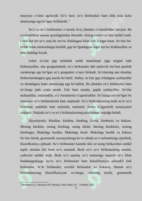 Oʻzbek tilida soʻz birikmalari haqidagi sintaktik nazariyalar. kurs ishi.docx 5
