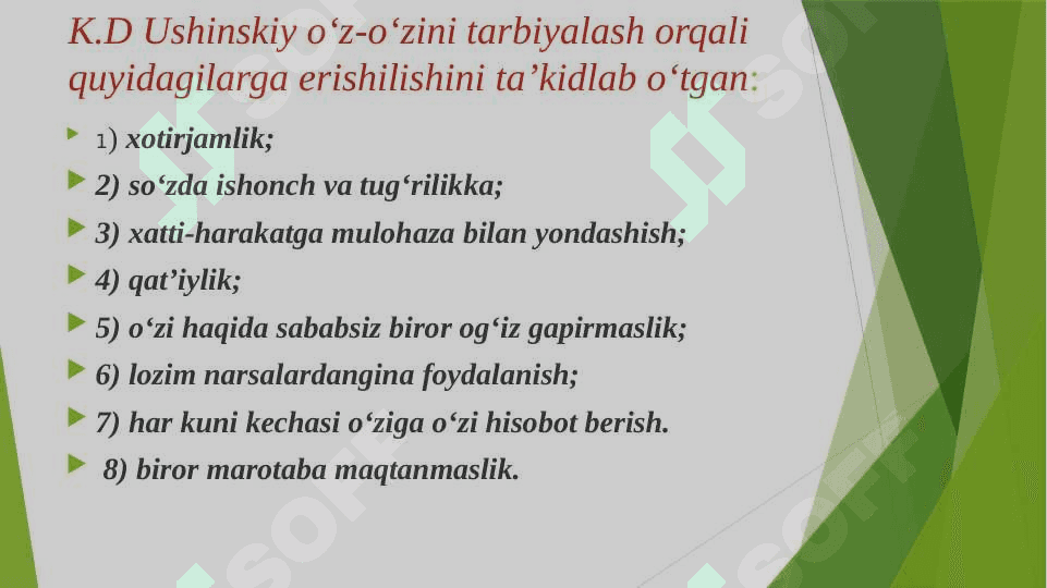 Oʻzini oʻzi tarbiyalash 5