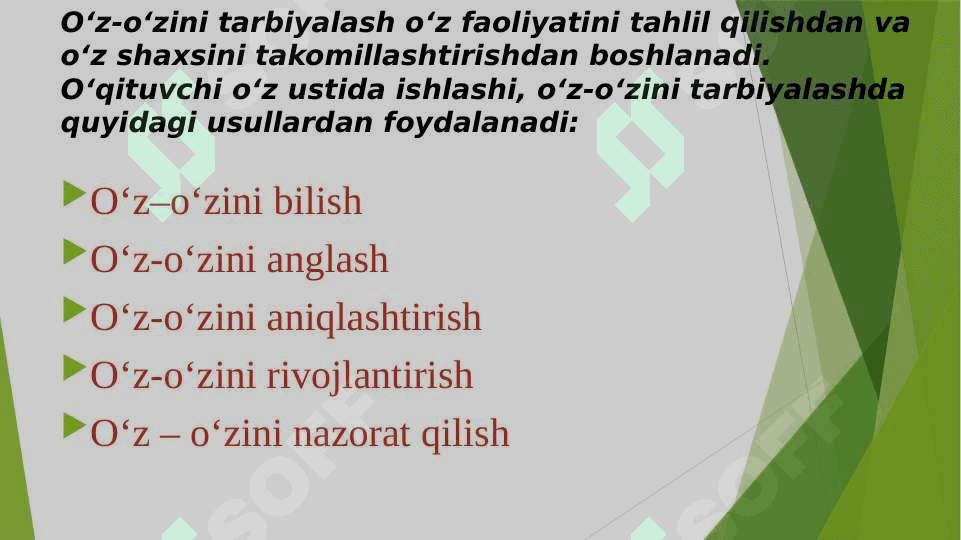 Oʻzini oʻzi tarbiyalash 6