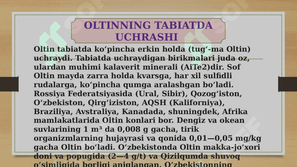 OLTIN ELEMENTI 5