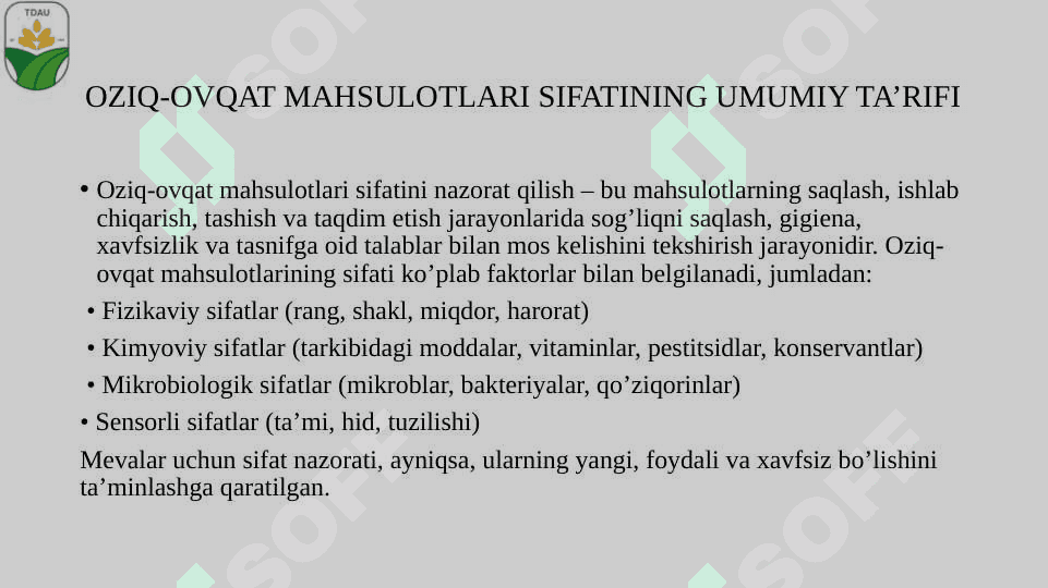 Mahsulot sifatini baholash don misolida 3
