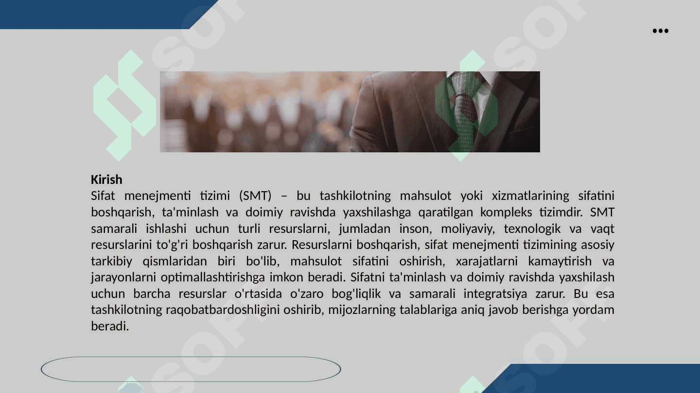 Sifat menejmenti tizimida resurslarni boshqarish 3