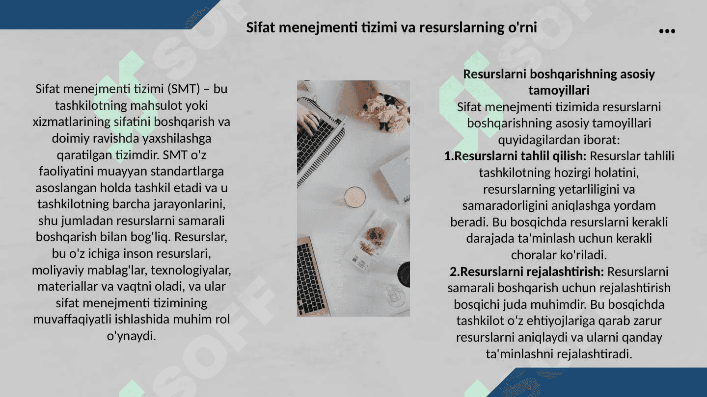 Sifat menejmenti tizimida resurslarni boshqarish 4