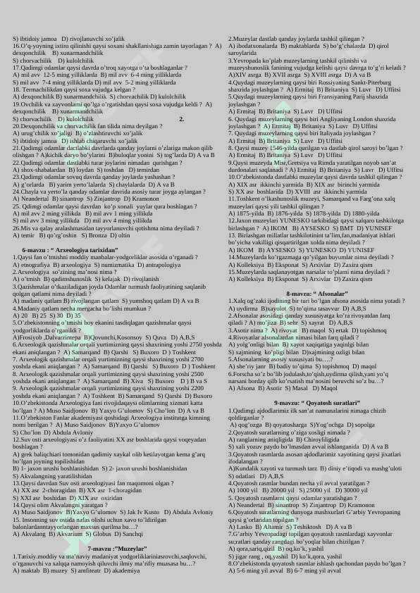500 talik mavzulashtirilgan testlar 5-sinf tarix fanidan 3