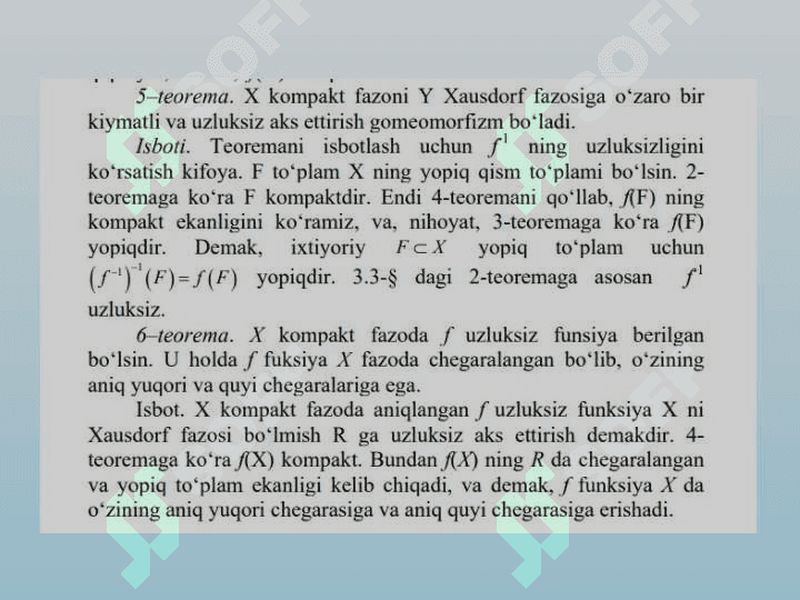 Kompakt va lokal kompakt fazolar 8