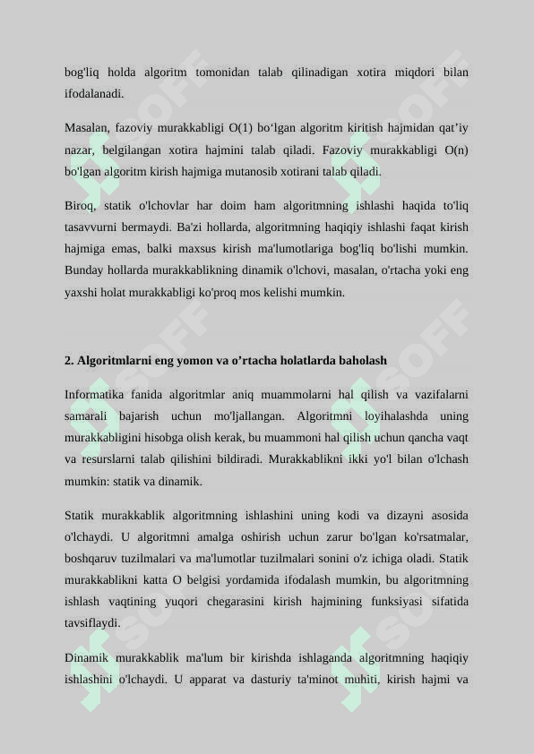 Algoritmlarni vaqt va hajmiy murakkabligini baholashda tekis va logorifmik solishtirma mezonlar 4