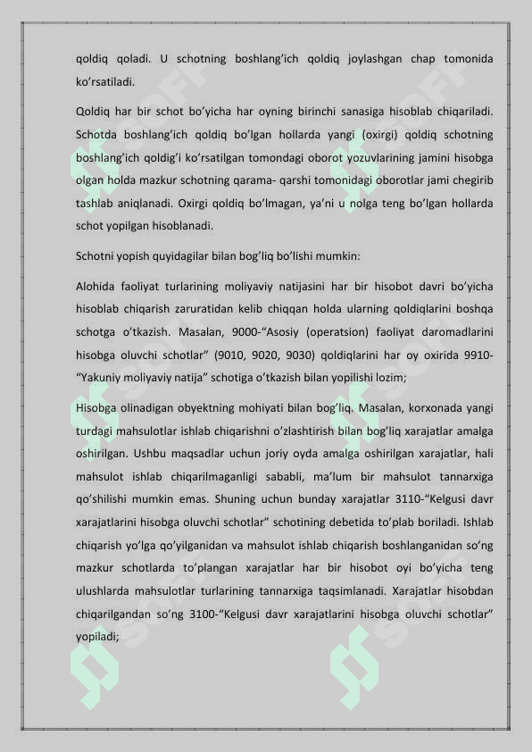 BUXGALTERIYA HISOBI SCHOTLARI VA ULARNING TURKUMLANISHI KURS ISHI 4
