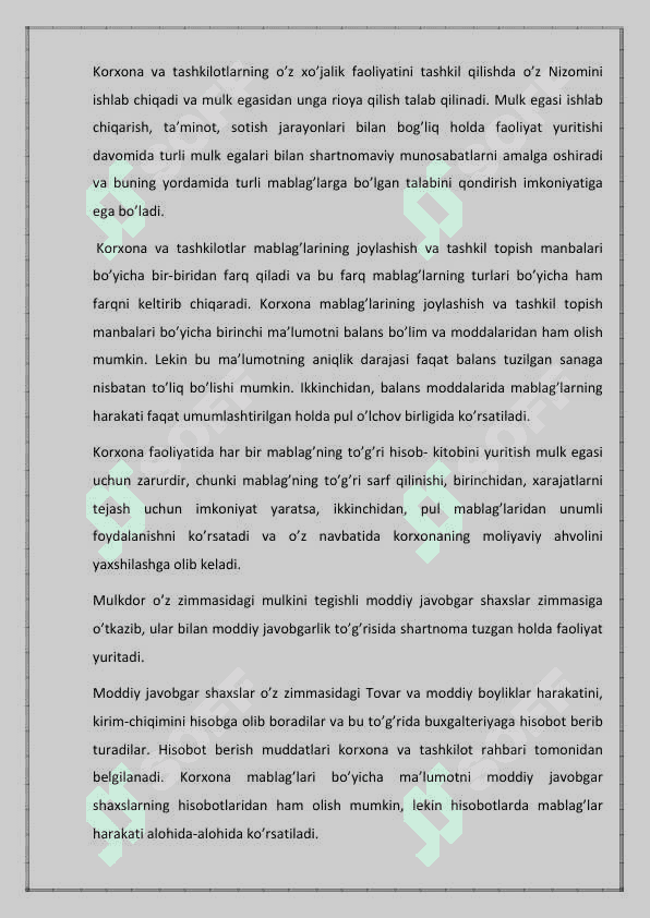 BUXGALTERIYA HISOBI SCHOTLARI VA ULARNING TURKUMLANISHI KURS ISHI 6