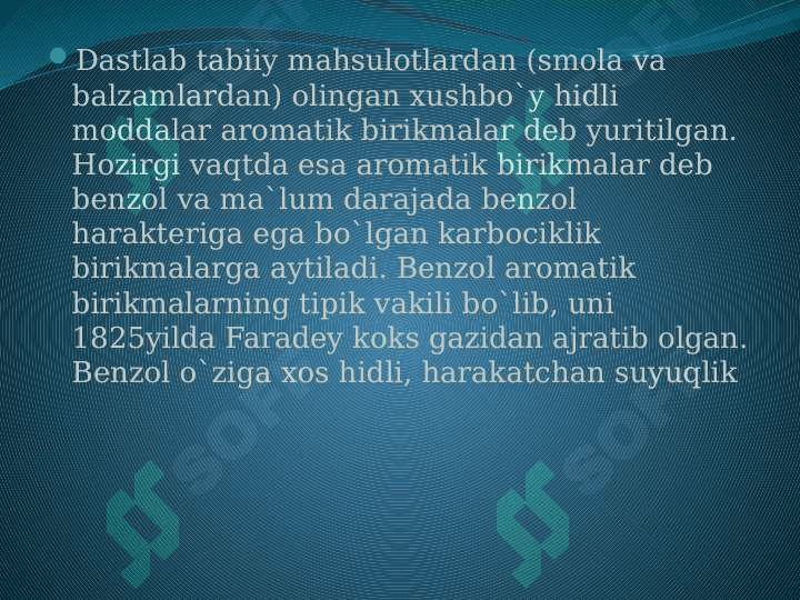 Aramatik uglevodlar . 2