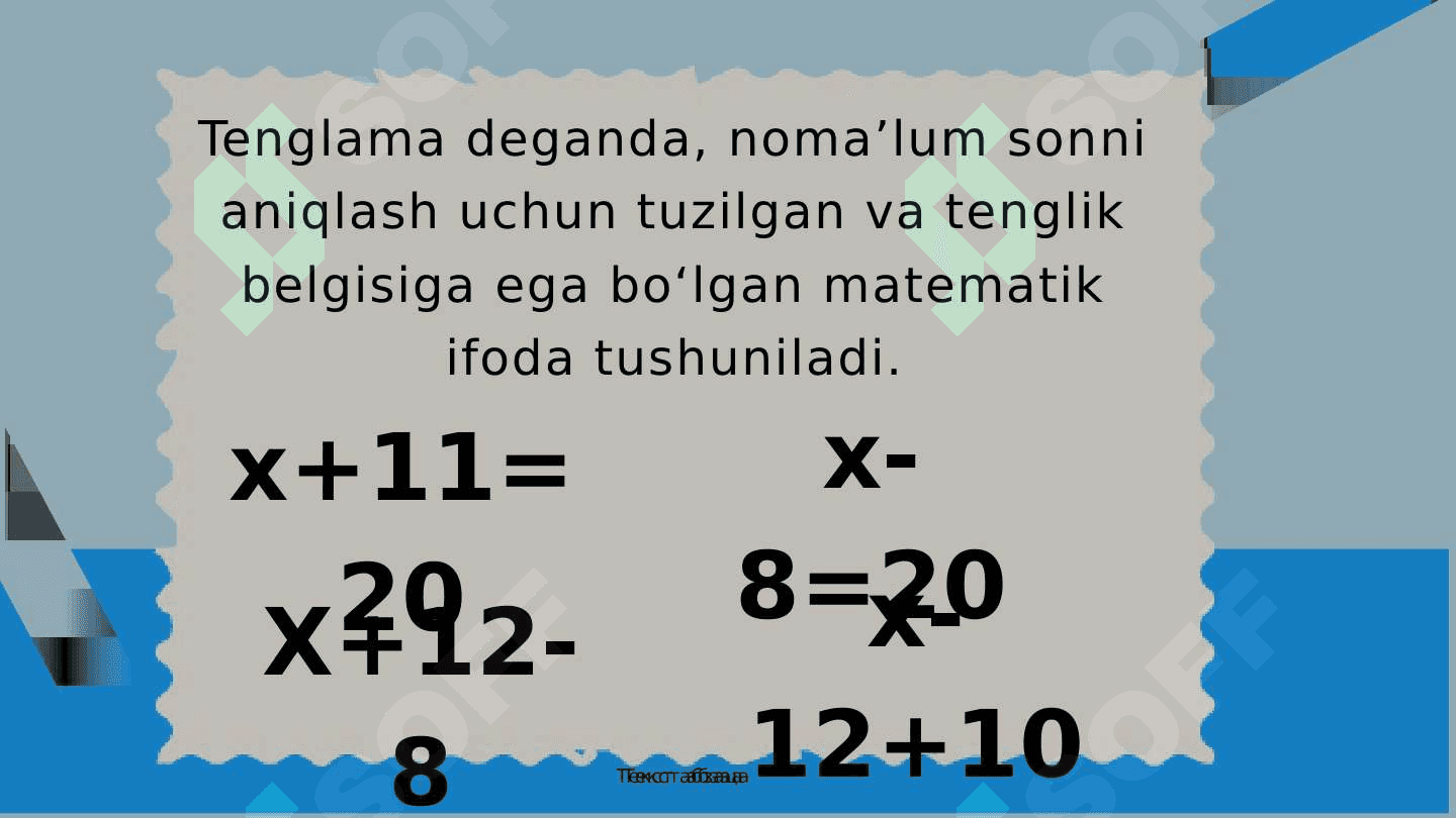 Bir noma'lumli chiziqli tenglama 3