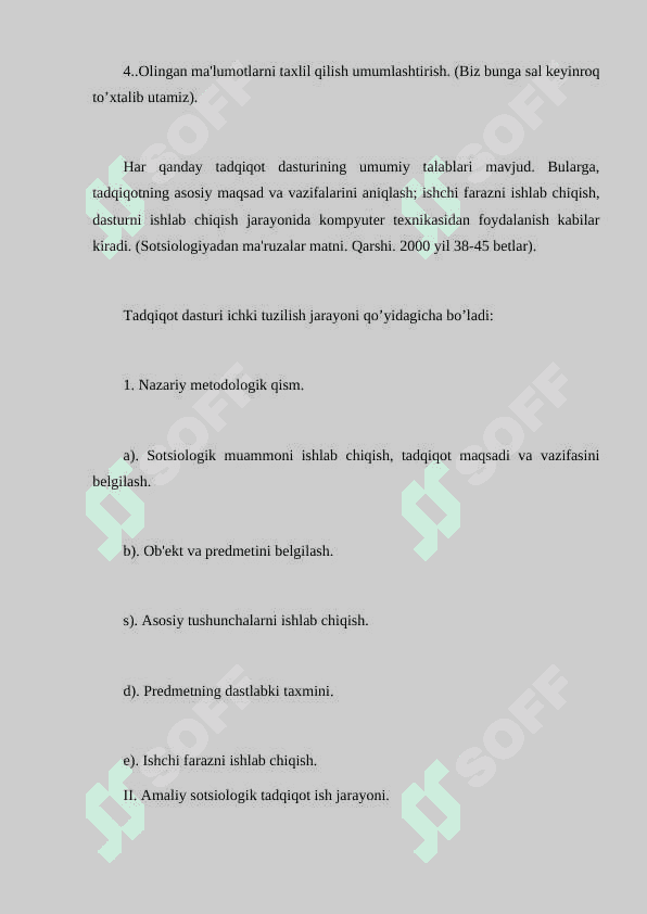 To’plangan ma’lumotlarni tahlil qilish metodlari 5