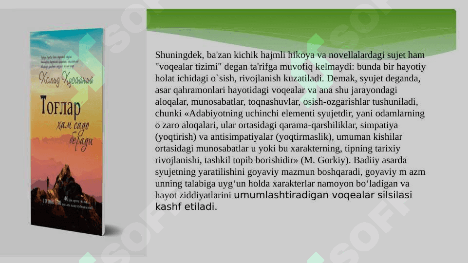 Holid Husayniyning Tog'lar ham sado beradi asariga taqdimot. 7