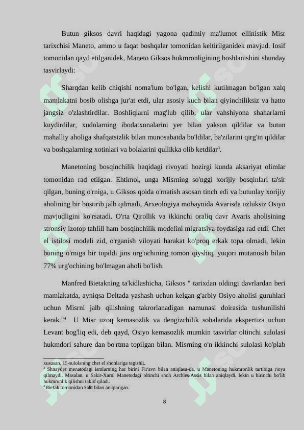 GIKSOSLARNING MISRGA KIRIB KELISHI 8