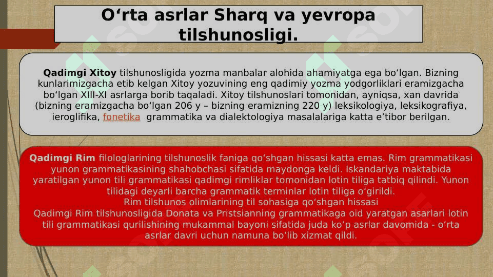 Sharq mutafakkirlarining til shakllanishiga oid qarashlari(Tilshunoslik) 4