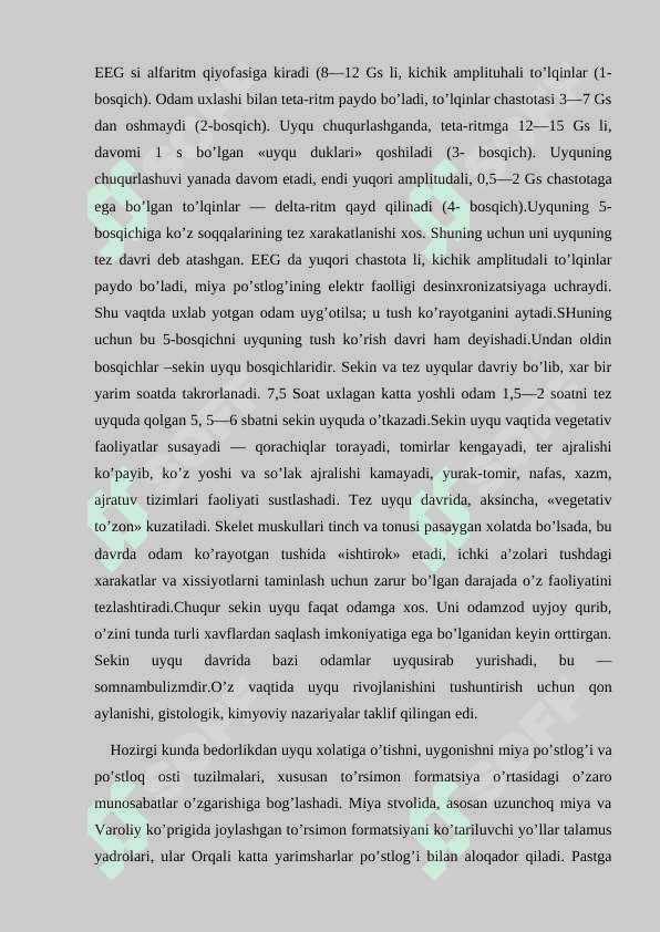 Uyqu, tush ko'rish va gipnoz,uyqu gigiyenasi 3