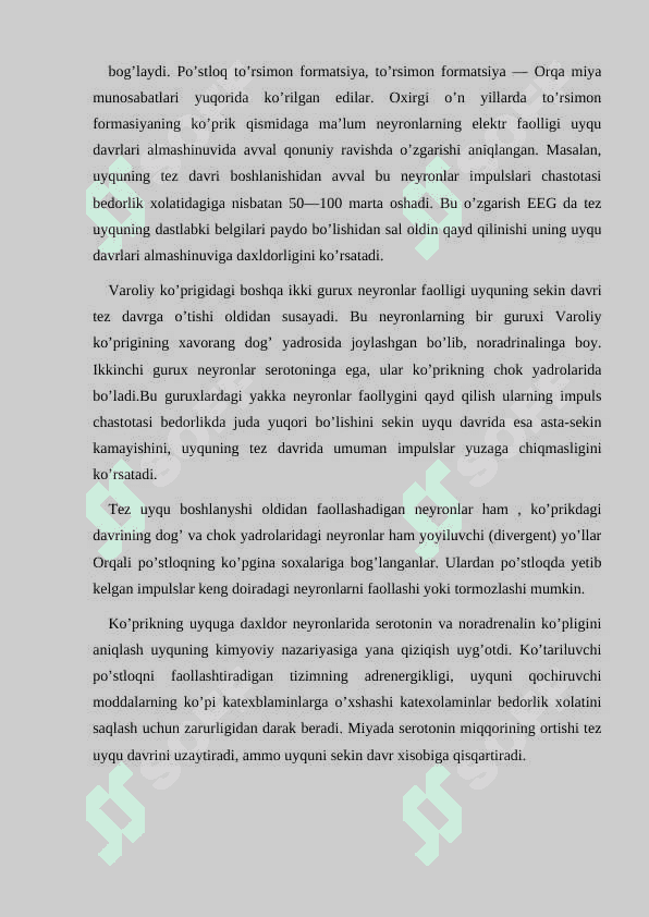 Uyqu, tush ko'rish va gipnoz,uyqu gigiyenasi 5