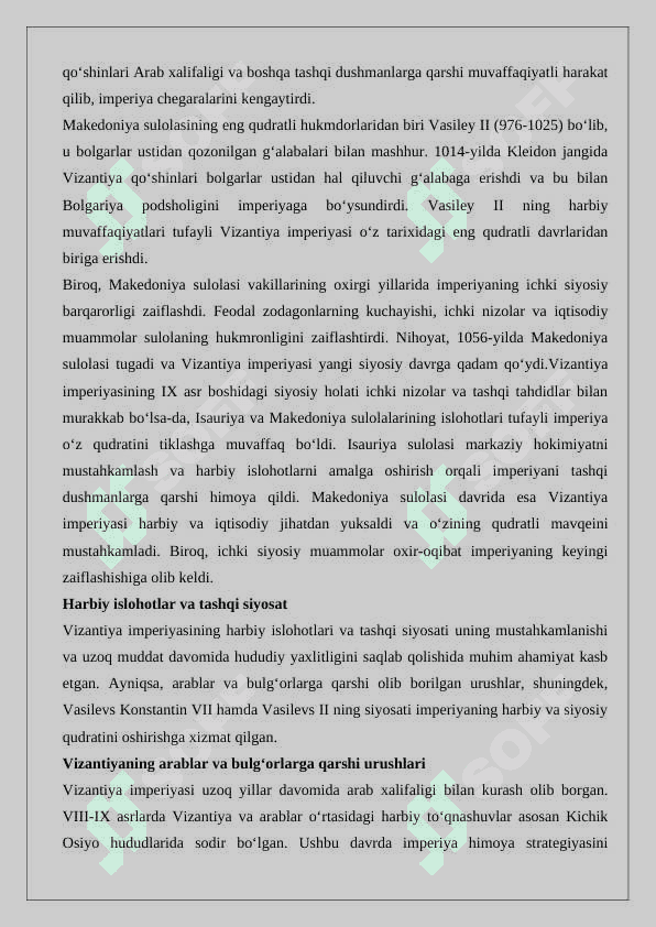 IX-XI asr o’rtalarida Vizantiya 6