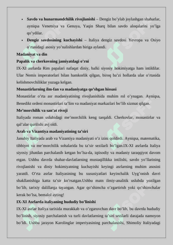 IX-XI asrda Italiya 25 4