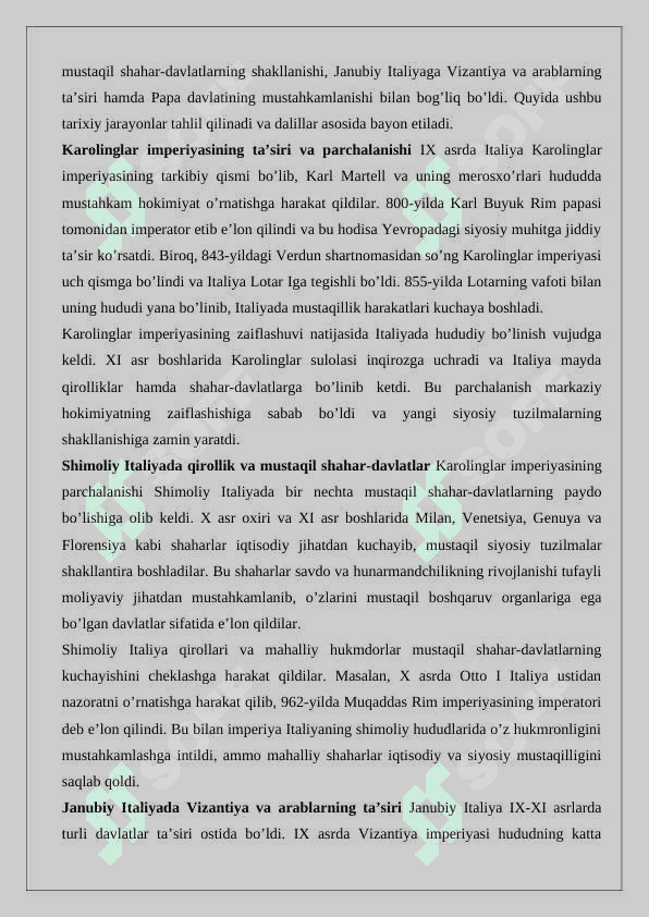 IX-XI asrda Italiya 25 5