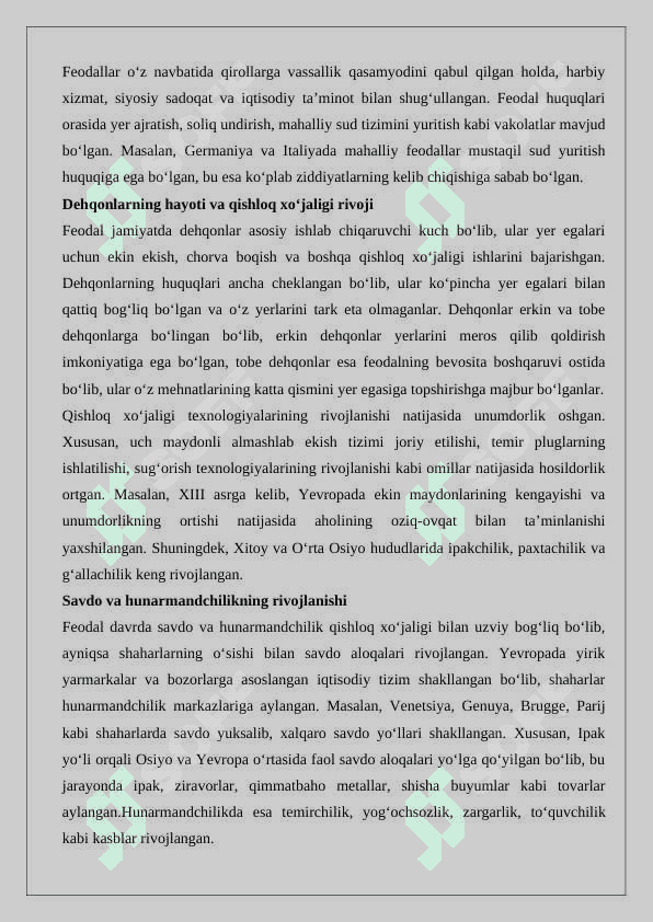 Rivojlangan o‘rta asrlarda Angliya 7