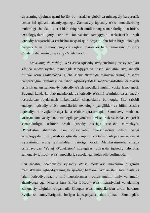 ZAMONAVIY IQTISODIY O’SISH MODELLARI 4