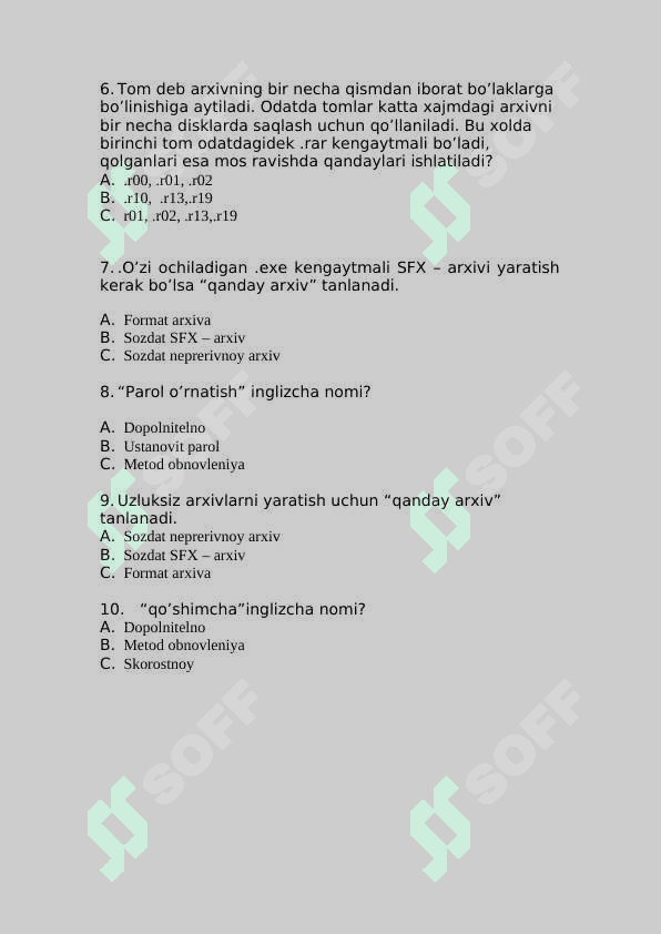 Arxivlashtirish dasturi bilan ishlash. 2