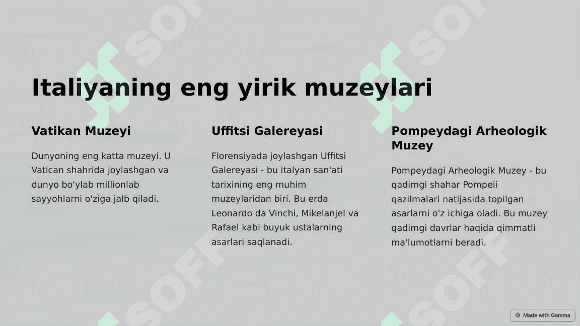 ITALIYA MUZEYLARI TARIXI 2