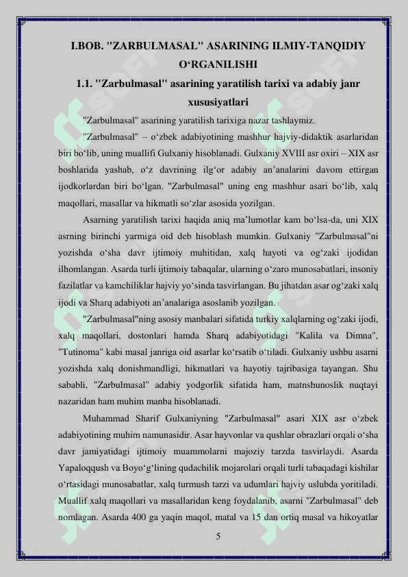 Zarbulmasalning ilmiy-tanqidiy matni tavsifi 5