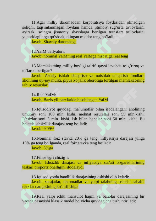 Makroiqtisodiyot yakuniy savollari 2-kurs  Tdiu 2