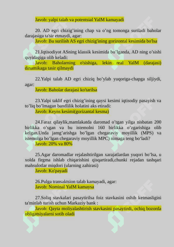 Makroiqtisodiyot yakuniy savollari 2-kurs  Tdiu 3