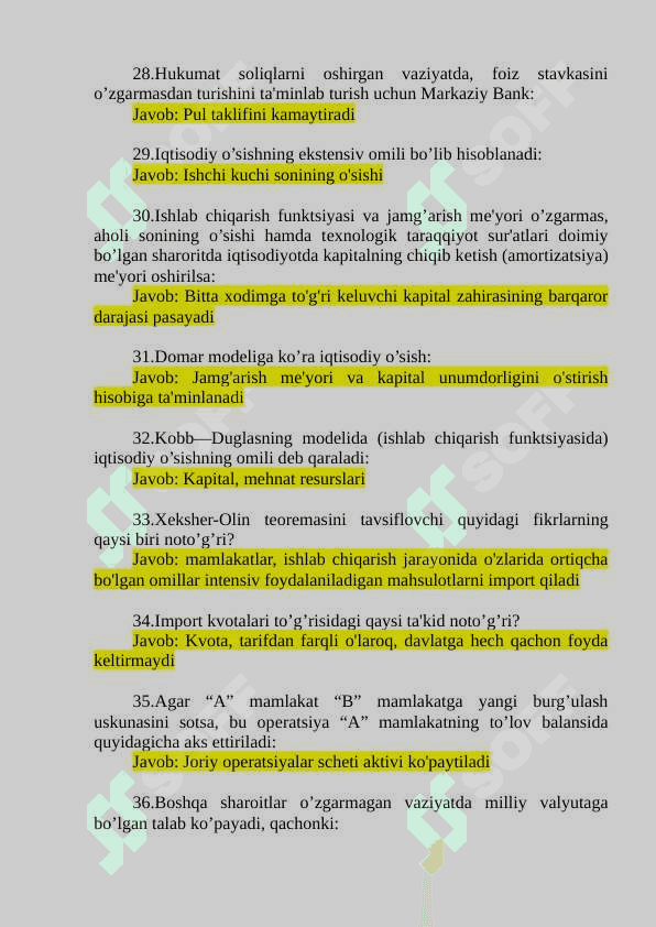 Makroiqtisodiyot yakuniy savollari 2-kurs  Tdiu 4