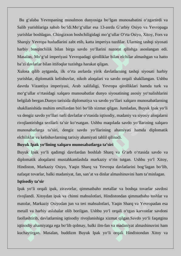 Ilk o‘rta asrlarda xalqaro munosabatlar 8
