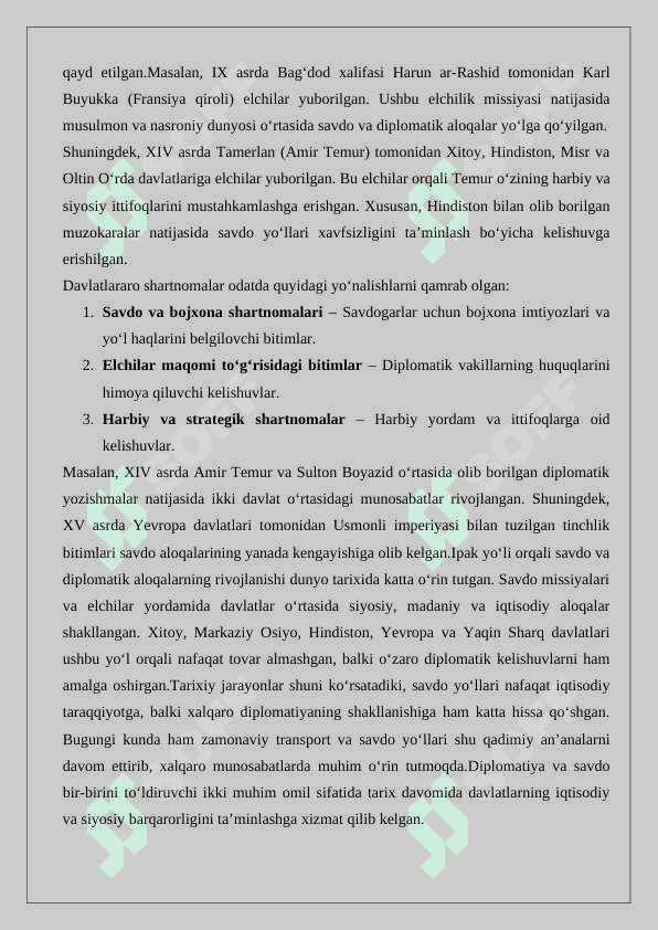 Rivojlangan o‘rta asrlarda xalqaro munosabatlar 8
