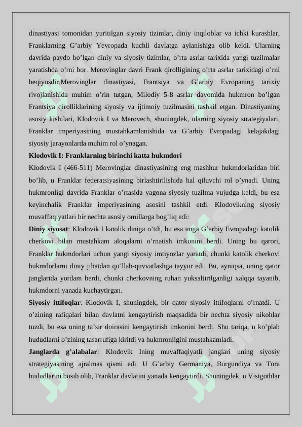 Frank qirolligi merovinglar davrida 4
