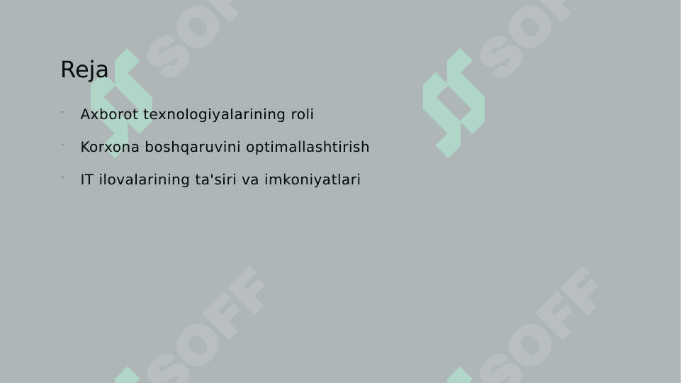 Korxonani boshqarishda axborot texnologiyalari 2