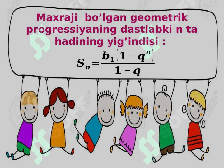 Geometrik progressiya  dastlabki n ta hadi yig‘indisi 2
