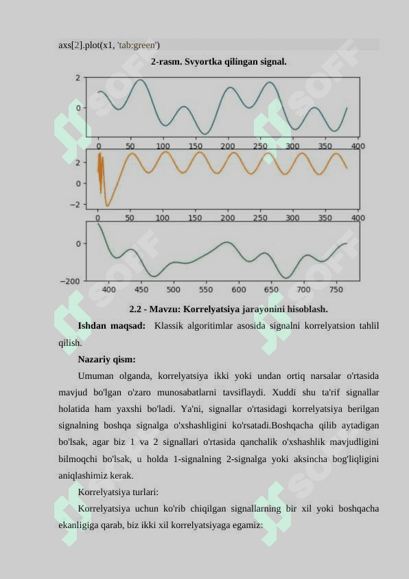 Svyortka jarayonini hisoblash. Korrelyatsiya jarayonini hisoblash(23-variant) 4