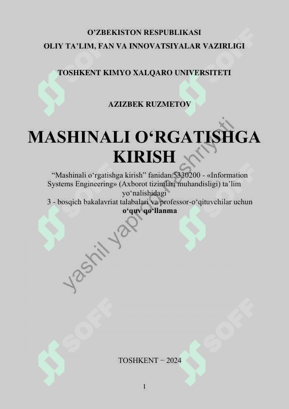 Mashinali o'rgatishga kirish(Machine learning) 2