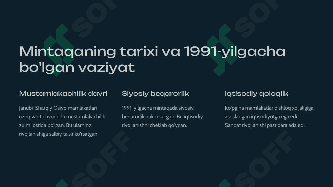 (11-Sinf Jahon Tarix BSB )1991–2017-yillarda Janubi-Sharqiy Osiyo mamlakatlari 2