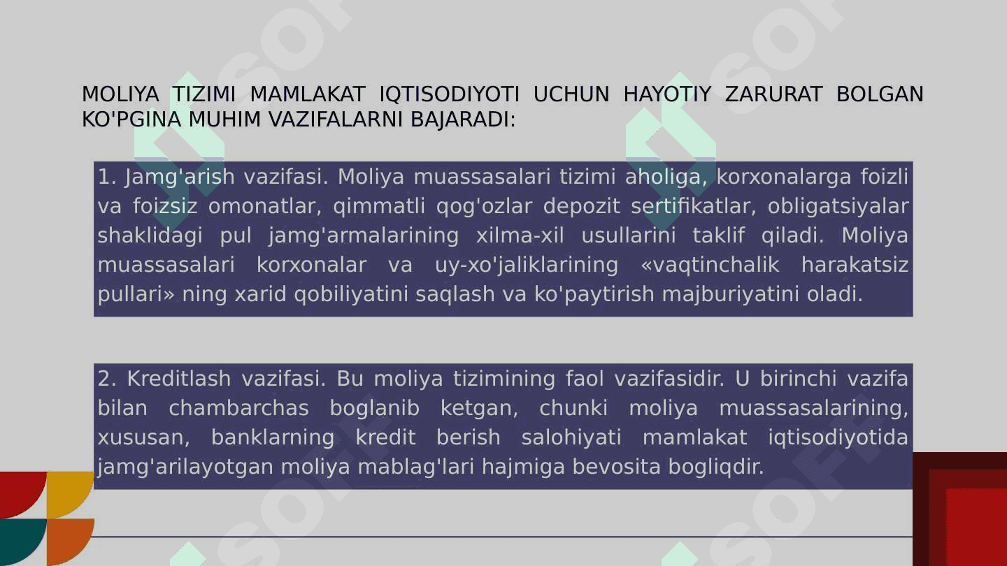 Moliya bozorining bozor muhitidagi o'rni 6