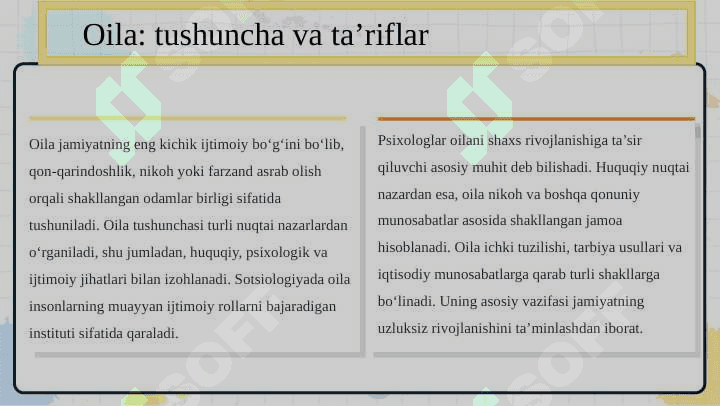 Oiladagi rollar taqsimoti va rolli tuzilishi SLAYD 4