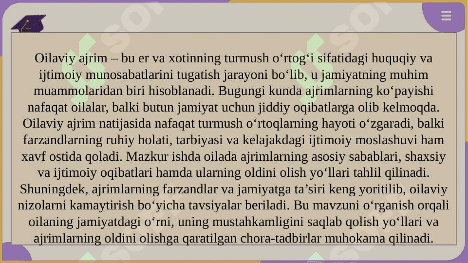 Ajrimlarning oqibatlari. SLAYD 3