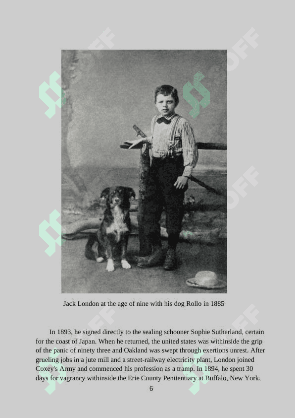 COURSE WORK.  JACK LONDON 6