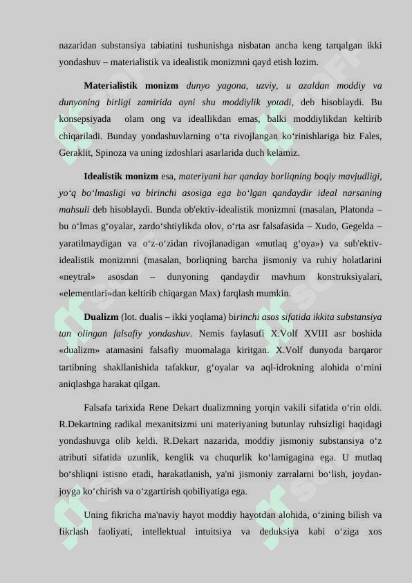 Falsafada substansiya va materiya muammosi 4