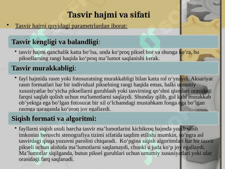 TASVIR SIFATINI OSHIRISH VA TIKLASH 2