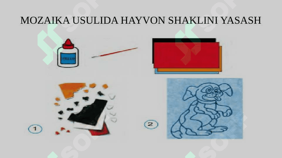 Mavzu:MOZAIKA USULIDA HAYVON SHAKLINI YASASH 2