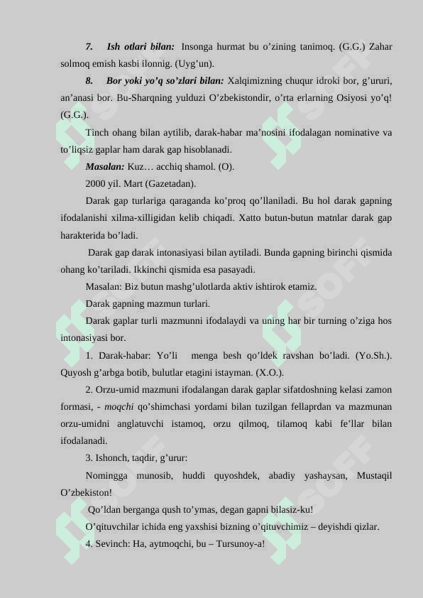 Gapning ifoda maqsadiga ko’ra turlari 3