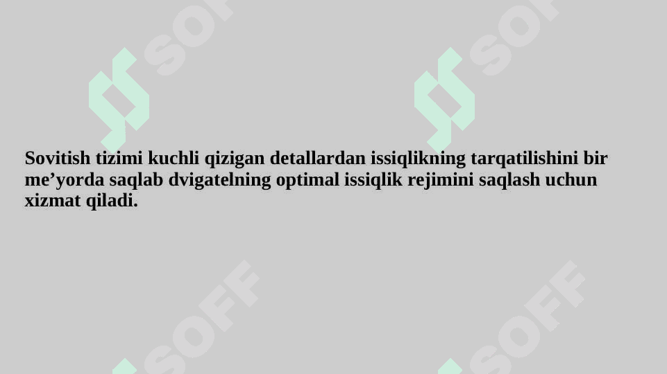 Dvigatelning Sovutish tizimi va vazifasi 2