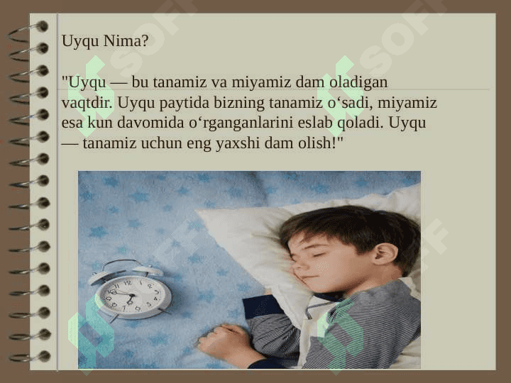 Uyqu va dam olish gigiyenasi 2
