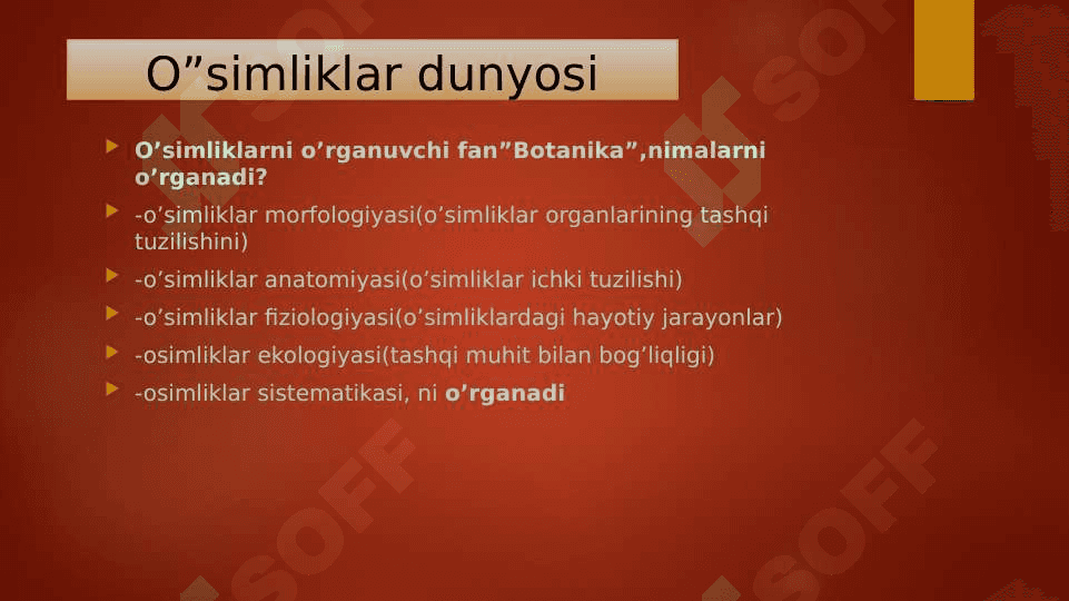 O’simliklar dunyosi 3
